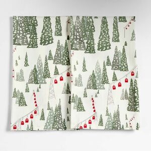 Crate&Barrel Winter Gondola Organic Cotton Kitchen Towels, Set of 2